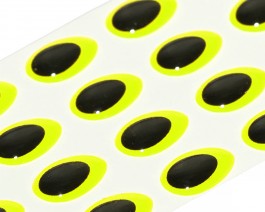 3D Epoxy Teardrop Eyes, Fluo Yellow, 7 mm